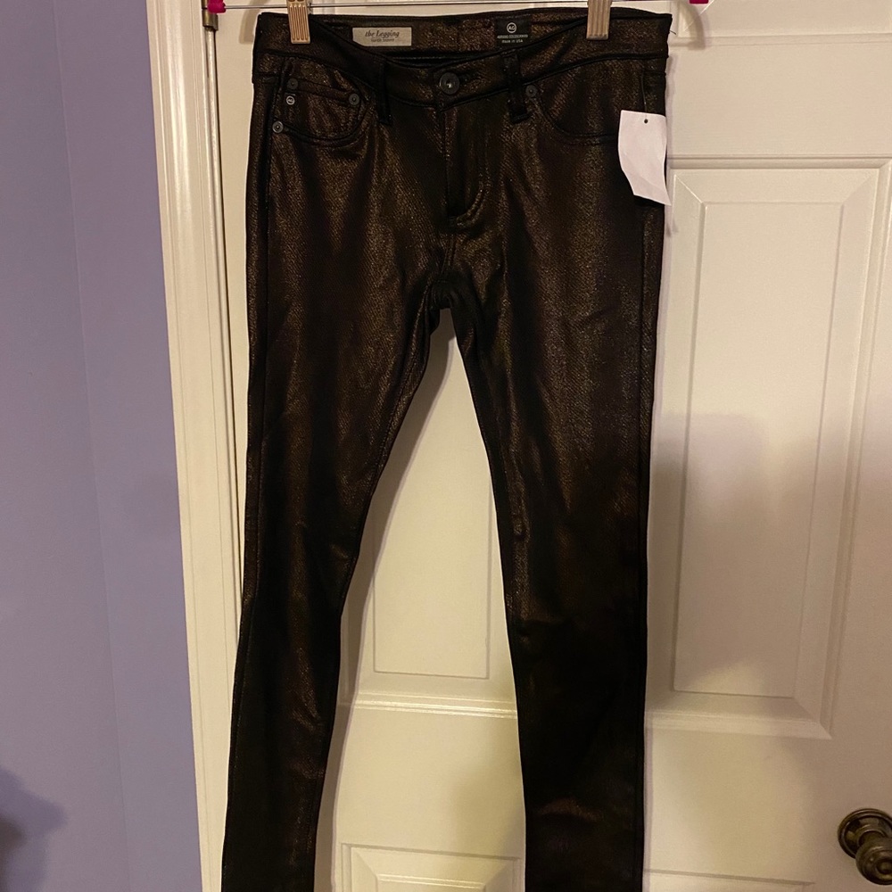 AG jeans, the legging - sparkly brown